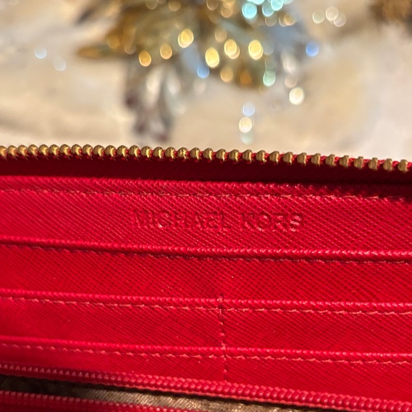 Michael Kors Cherry Red Leather Wallet - Picture 5 of 5